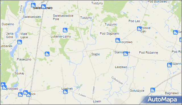 mapa Stążki gmina Świekatowo, Stążki gmina Świekatowo na mapie Targeo