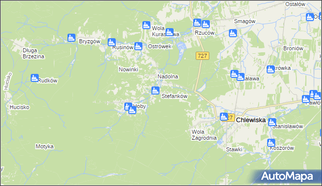 mapa Stefanków gmina Chlewiska, Stefanków gmina Chlewiska na mapie Targeo