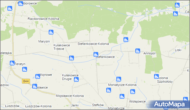 mapa Stefankowice, Stefankowice na mapie Targeo