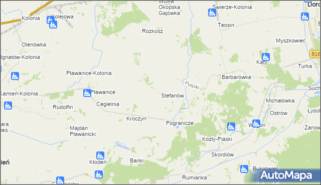 mapa Stefanów gmina Dorohusk, Stefanów gmina Dorohusk na mapie Targeo