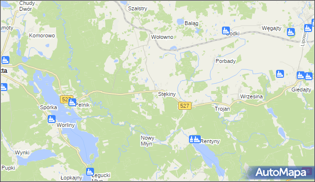 mapa Stękiny, Stękiny na mapie Targeo