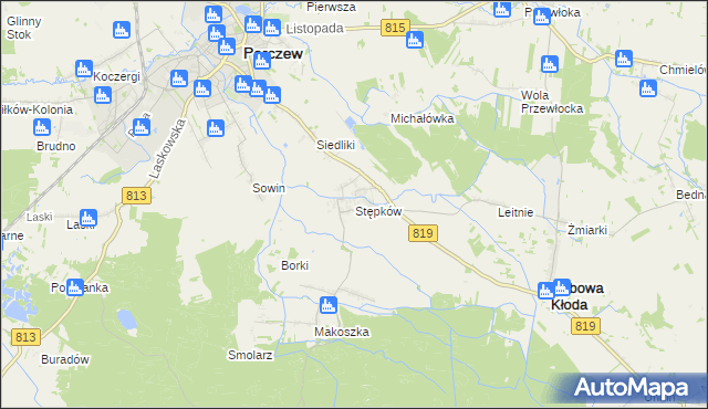 mapa Stępków, Stępków na mapie Targeo