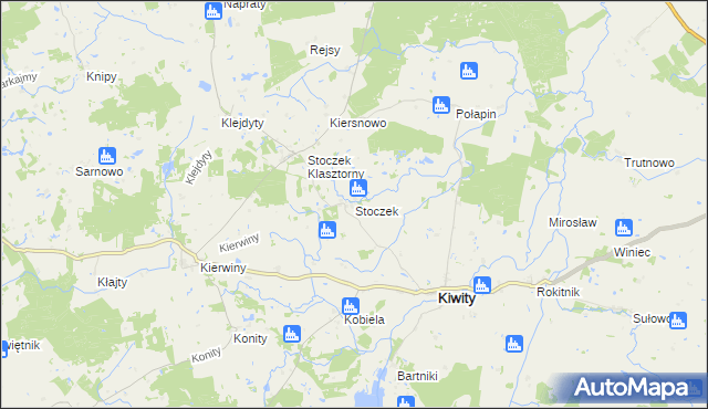 mapa Stoczek gmina Kiwity, Stoczek gmina Kiwity na mapie Targeo