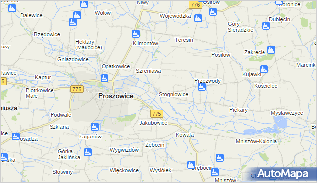 mapa Stogniowice, Stogniowice na mapie Targeo