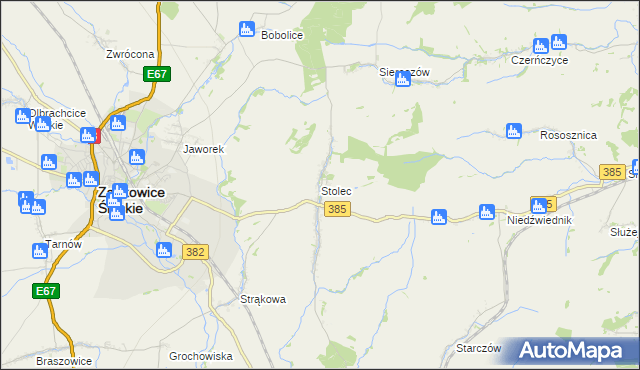 mapa Stolec gmina Ząbkowice Śląskie, Stolec gmina Ząbkowice Śląskie na mapie Targeo