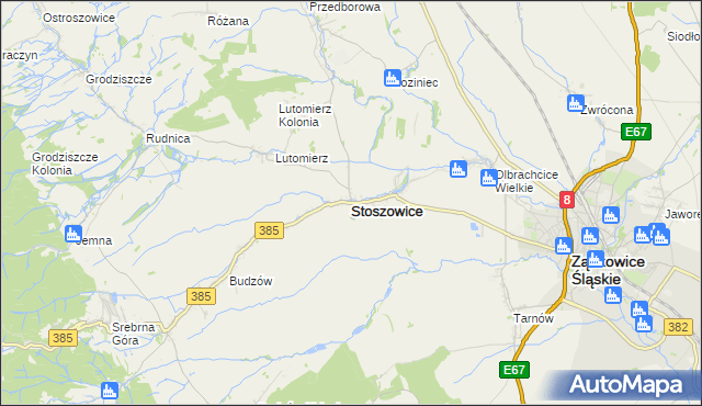 mapa Stoszowice, Stoszowice na mapie Targeo