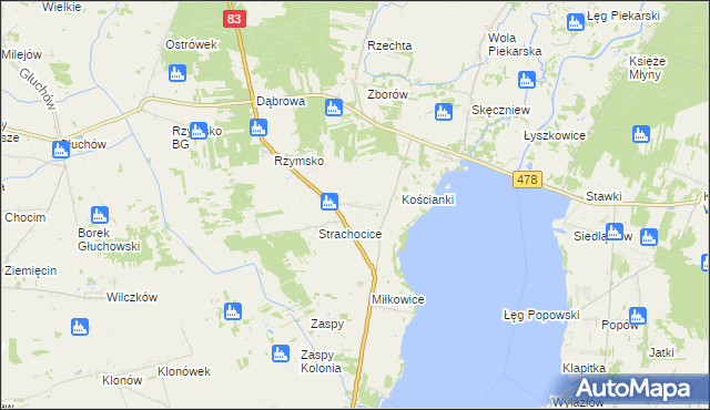 mapa Strachocice-Kolonia, Strachocice-Kolonia na mapie Targeo