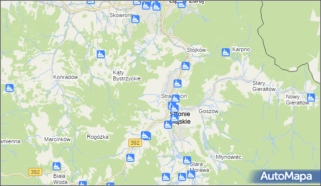 mapa Strachocin gmina Stronie Śląskie, Strachocin gmina Stronie Śląskie na mapie Targeo