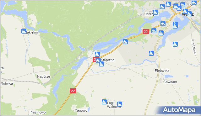 mapa Strączno, Strączno na mapie Targeo