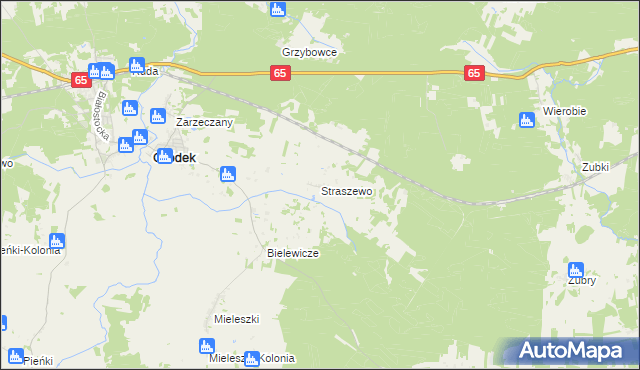 mapa Straszewo gmina Gródek, Straszewo gmina Gródek na mapie Targeo