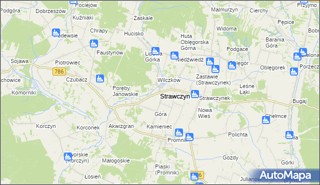 mapa Strawczyn, Strawczyn na mapie Targeo