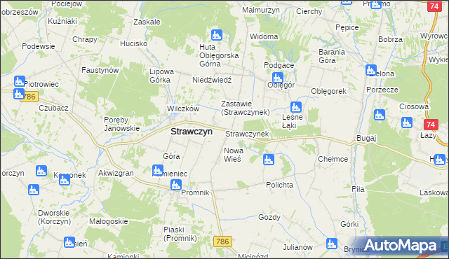 mapa Strawczynek, Strawczynek na mapie Targeo