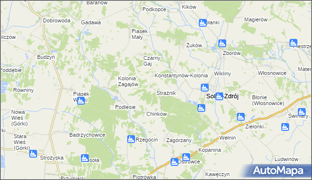 mapa Strażnik, Strażnik na mapie Targeo