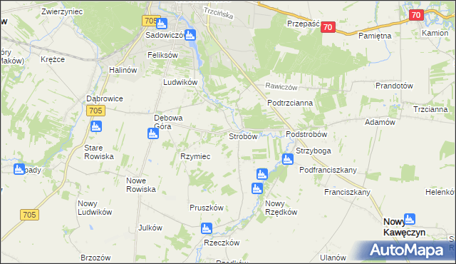 mapa Strobów, Strobów na mapie Targeo