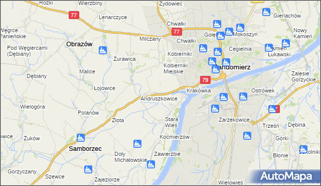 mapa Strochcice, Strochcice na mapie Targeo