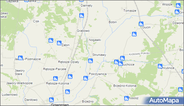 mapa Struniawy, Struniawy na mapie Targeo