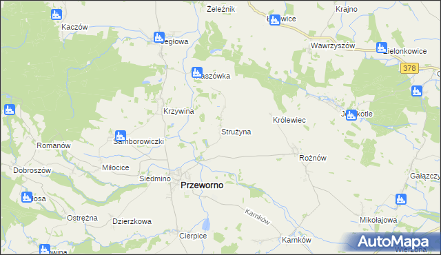 mapa Strużyna gmina Przeworno, Strużyna gmina Przeworno na mapie Targeo