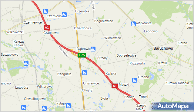 mapa Strzały, Strzały na mapie Targeo