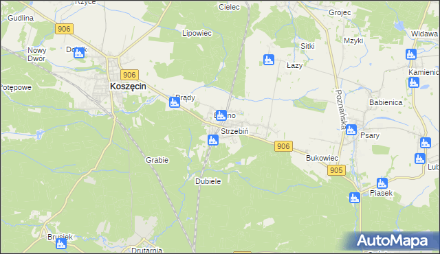 mapa Strzebiń, Strzebiń na mapie Targeo