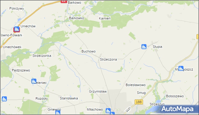 mapa Strzeczona, Strzeczona na mapie Targeo