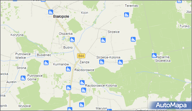 mapa Strzelce-Kolonia, Strzelce-Kolonia na mapie Targeo