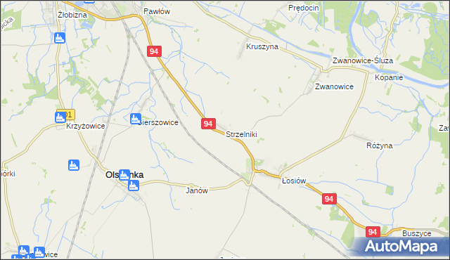 mapa Strzelniki gmina Lewin Brzeski, Strzelniki gmina Lewin Brzeski na mapie Targeo