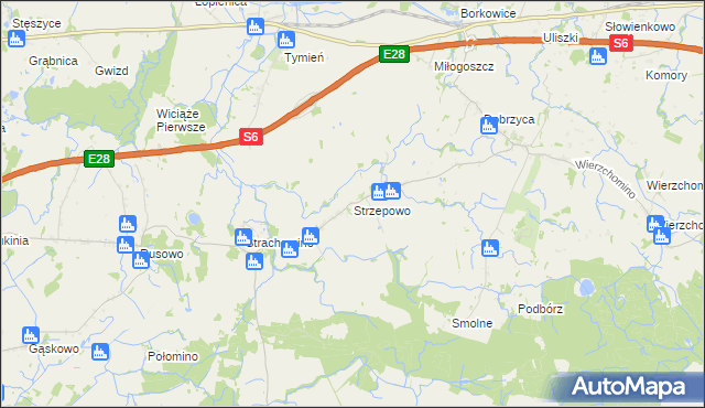 mapa Strzepowo, Strzepowo na mapie Targeo