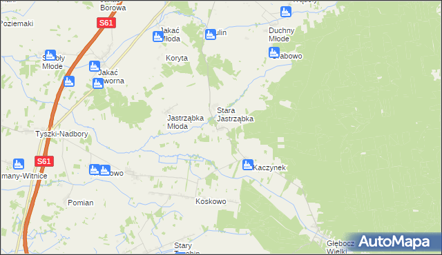 mapa Strzeszewo gmina Śniadowo, Strzeszewo gmina Śniadowo na mapie Targeo