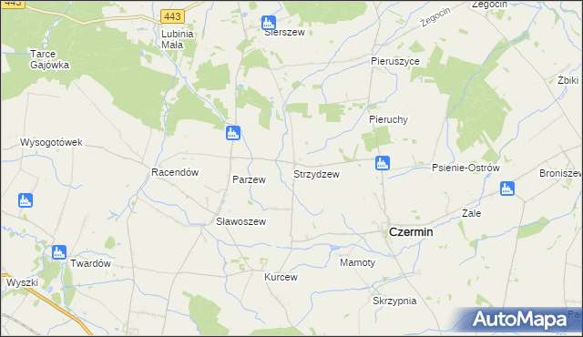 mapa Strzydzew, Strzydzew na mapie Targeo