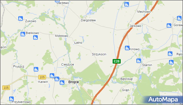 mapa Strzykocin, Strzykocin na mapie Targeo