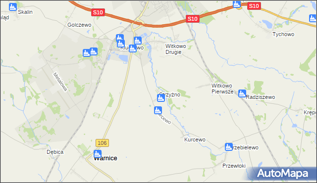 mapa Strzyżno, Strzyżno na mapie Targeo