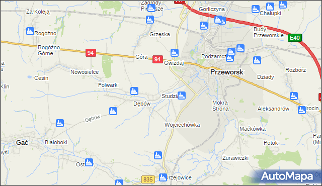 mapa Studzian, Studzian na mapie Targeo