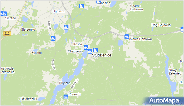 mapa Studzienice powiat bytowski, Studzienice powiat bytowski na mapie Targeo