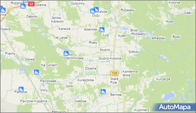 mapa Stużno-Kolonia, Stużno-Kolonia na mapie Targeo