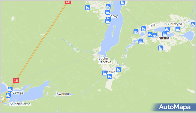 mapa Sucha Rzeczka, Sucha Rzeczka na mapie Targeo