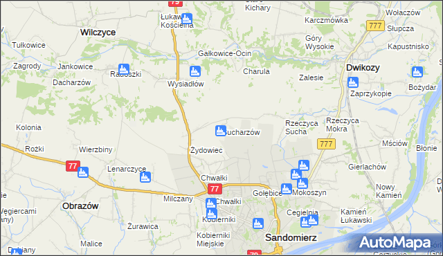 mapa Sucharzów, Sucharzów na mapie Targeo