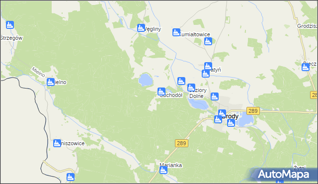 mapa Suchodół gmina Brody, Suchodół gmina Brody na mapie Targeo