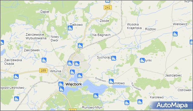 mapa Suchorączek, Suchorączek na mapie Targeo