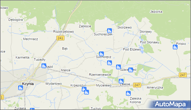 mapa Suchoręcz, Suchoręcz na mapie Targeo