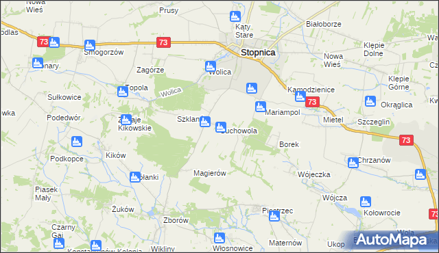 mapa Suchowola gmina Stopnica, Suchowola gmina Stopnica na mapie Targeo