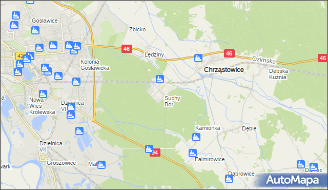 mapa Suchy Bór, Suchy Bór na mapie Targeo