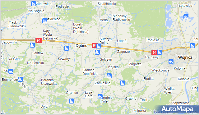 mapa Sufczyn gmina Dębno, Sufczyn gmina Dębno na mapie Targeo