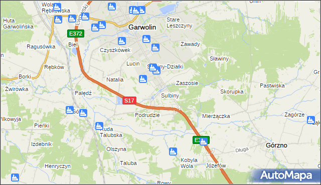 mapa Sulbiny, Sulbiny na mapie Targeo