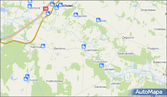 mapa Sulechówko, Sulechówko na mapie Targeo