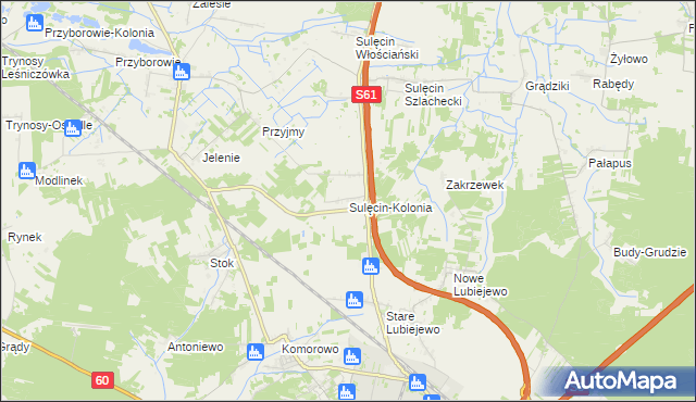 mapa Sulęcin-Kolonia, Sulęcin-Kolonia na mapie Targeo