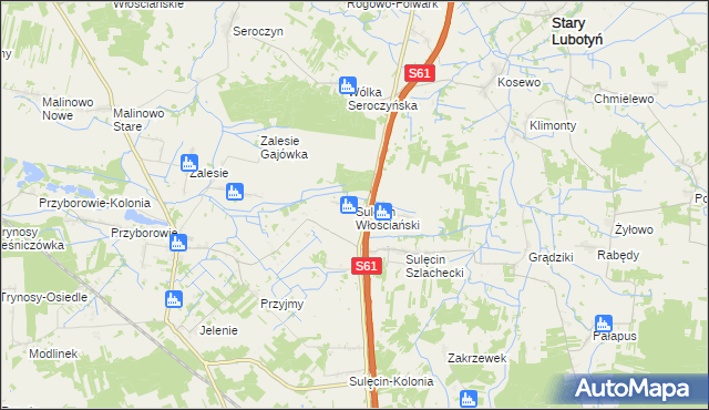 mapa Sulęcin Włościański, Sulęcin Włościański na mapie Targeo