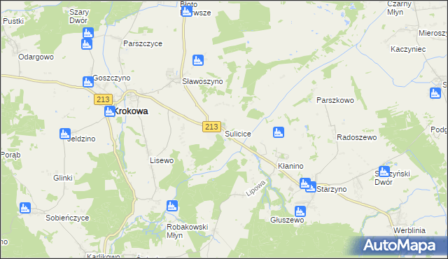 mapa Sulicice, Sulicice na mapie Targeo