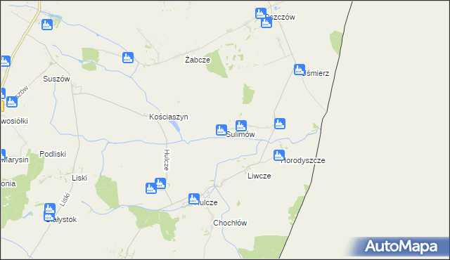 mapa Sulimów gmina Dołhobyczów, Sulimów gmina Dołhobyczów na mapie Targeo