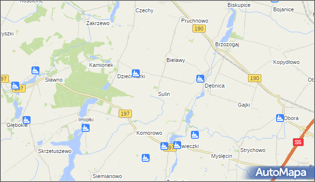 mapa Sulin gmina Kłecko, Sulin gmina Kłecko na mapie Targeo