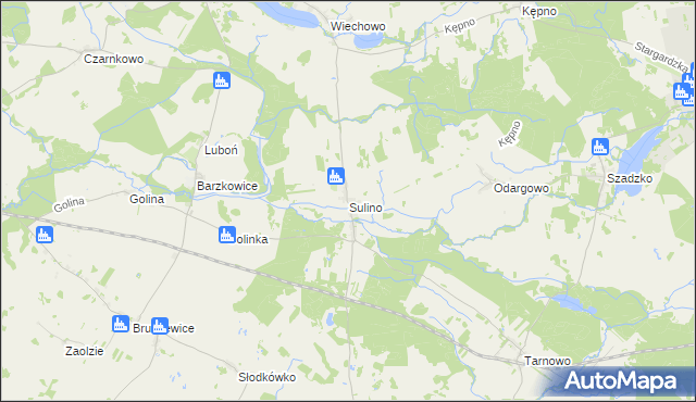 mapa Sulino gmina Marianowo, Sulino gmina Marianowo na mapie Targeo